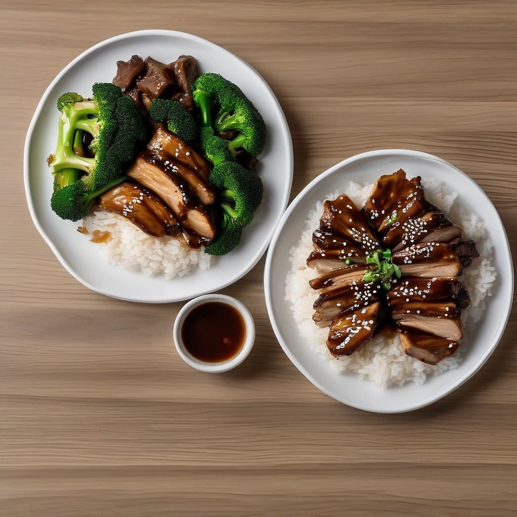 Chicken Teriyaki + Broccoli Beef