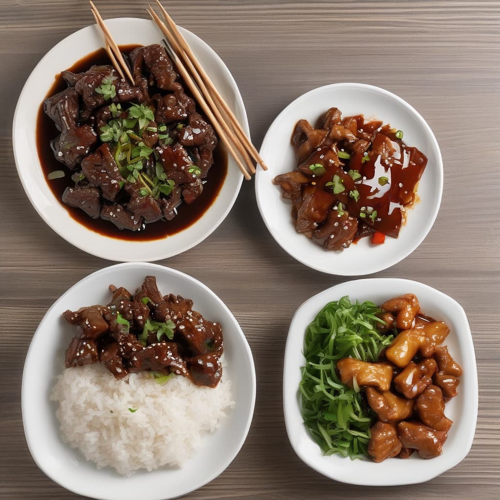 Mongolian Beef + Sweet & Sour Chicken
